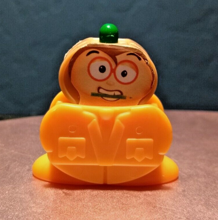 Kinder Joy Surprise Ferrero Crayon Head Boy DV457 Orange Plastic Figure Used