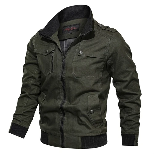 Herren Vintage Bomberjacke Stehkragen Fliegerjacke Pilotenjacke Übergangsjacke~~ - Bild 17 von 17