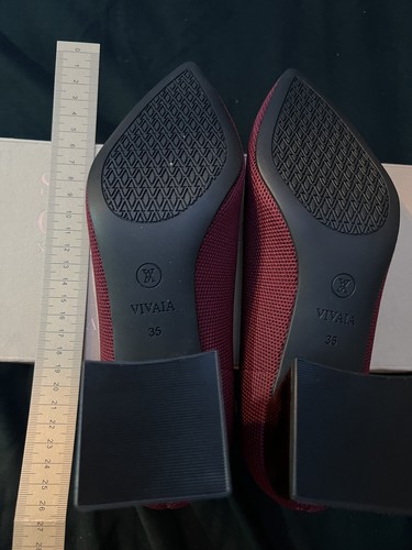 VIVAIA Tacones Bloque Punta Punta (Tacón Bloque Aria) Burdeos - TALLA UK 2.5 (120£) - Imagen 21 de 24