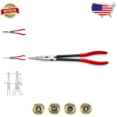 Multi-Colored Extra Long Needle-Nose Pliers for Professional and DIY Projects