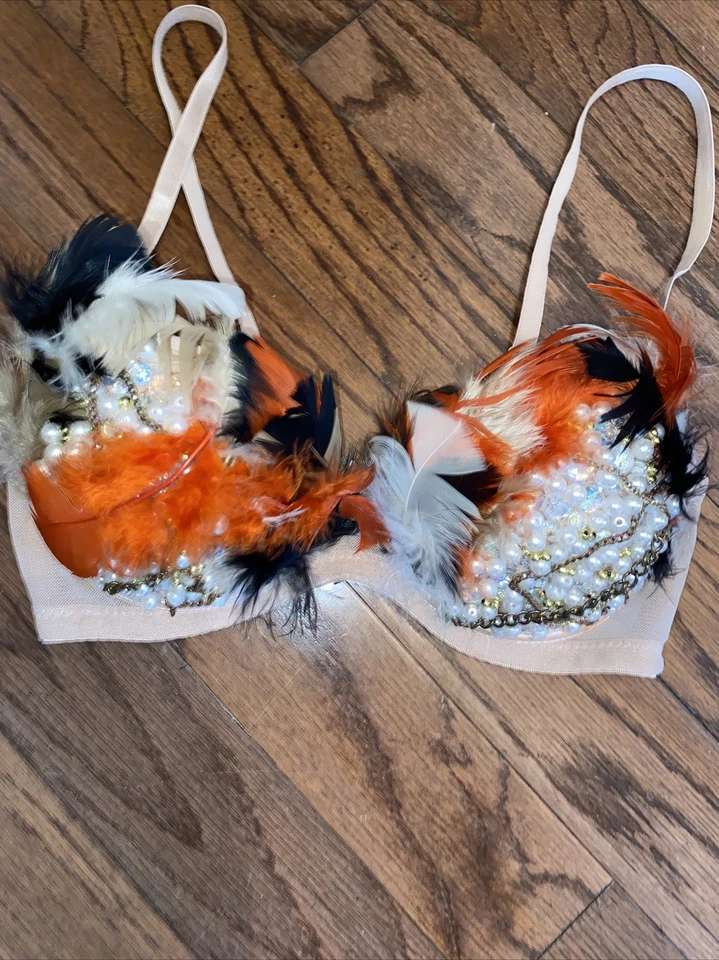 Sutiã preto fúcsia Yelena Carnaval Dançarina Africana Fantasia Tamanho 36B Fio Mardi - Imagem 4 de 4