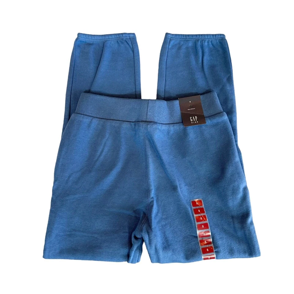 Pantalones deportivos Gap niños jóvenes talla 8 azules con cordón cintura elástica Foto 3 de 4
