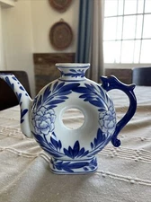 Blue and White Donut Teapot