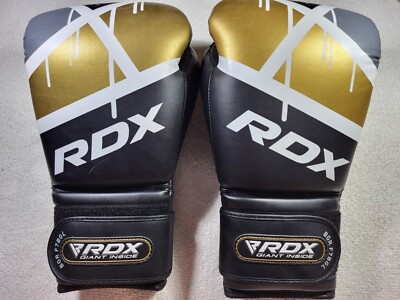RDX F7 Leather Boxing Gloves 16oz - Golden (BGR-F7BGL-12OZ)