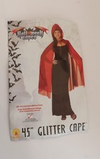 RUBIES 45" RED HOODED GLITTERED CAPE