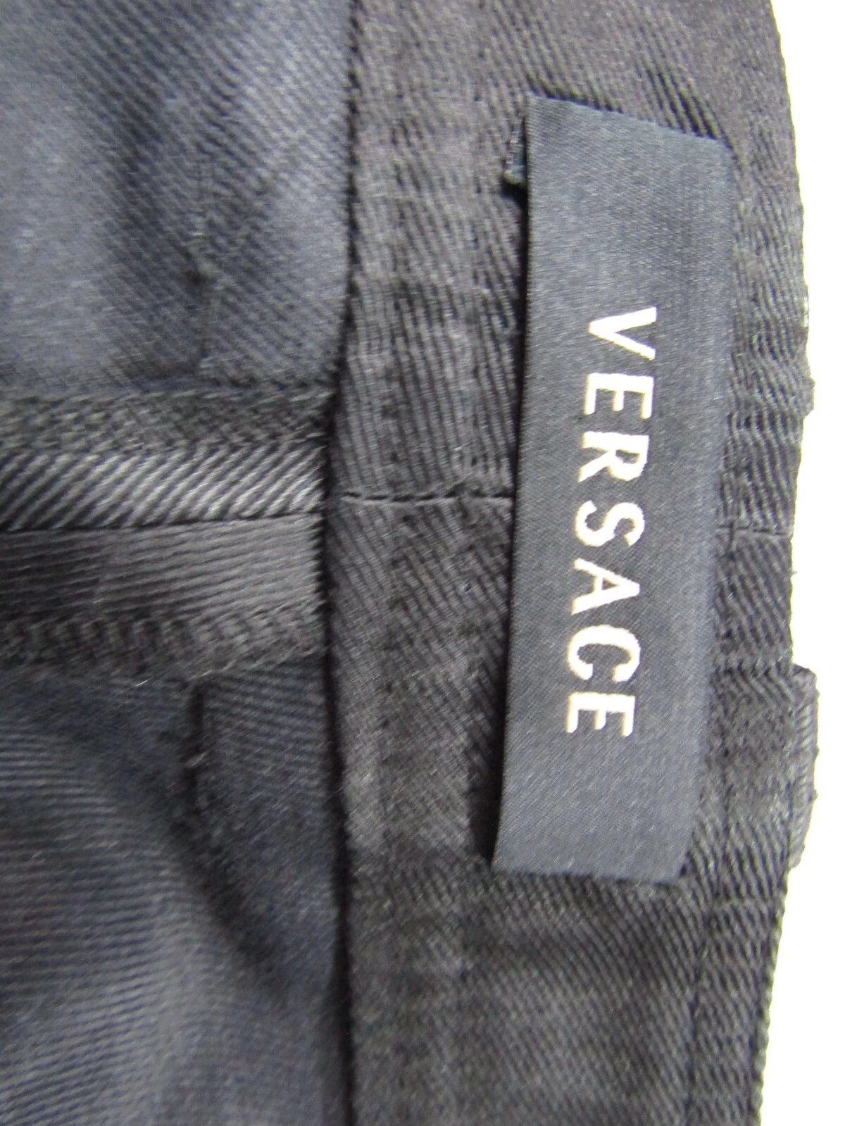 Pantalone Versace nero pizzo dettaglio paillettes taglia 42