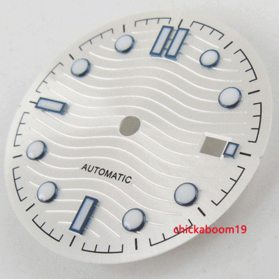 31MM White Dial Luminous Marks Date Fit ETA 2824 2836 MIYOTA 8215 821A Movement