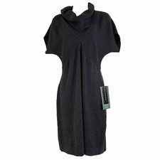 New Jones Wear Sweater Dress Womens Small Short Sleeve Cowl Neck Knee Length NWT