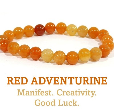 Rotes Aventurin Perlen Kristall Stein Heilung Armband 8 mm Perlen Chakra Tierkreis