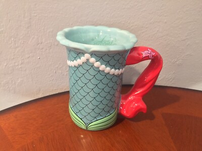Disney's The Little Mermaid Ariel Mermaid Tall Coffee Mug Autograph Dress Tail
