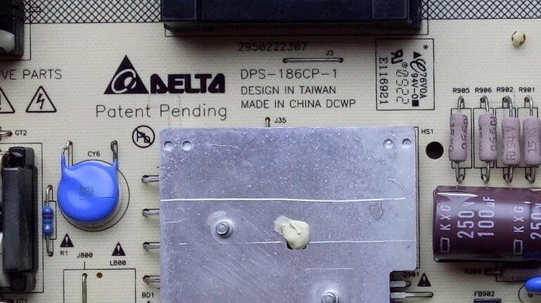 Placa de unidad de fuente de alimentación Haier 0094001274A (DPS-186CP-1A) para HL32P1 Foto 2 de 3