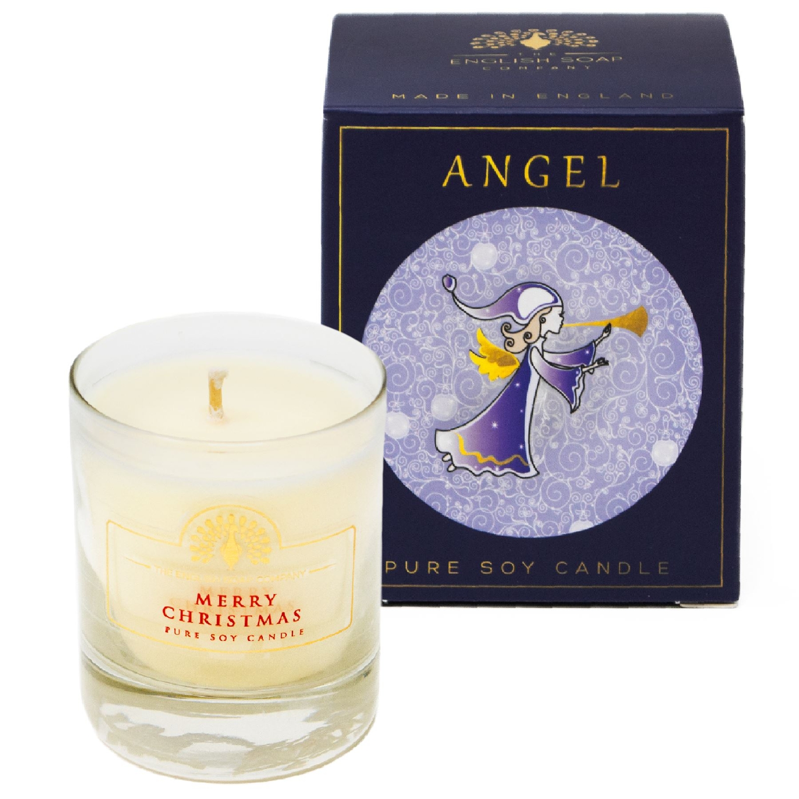 Soy Wax Candle Festive Scented Angel Christmas Gift Box By English Soap Company