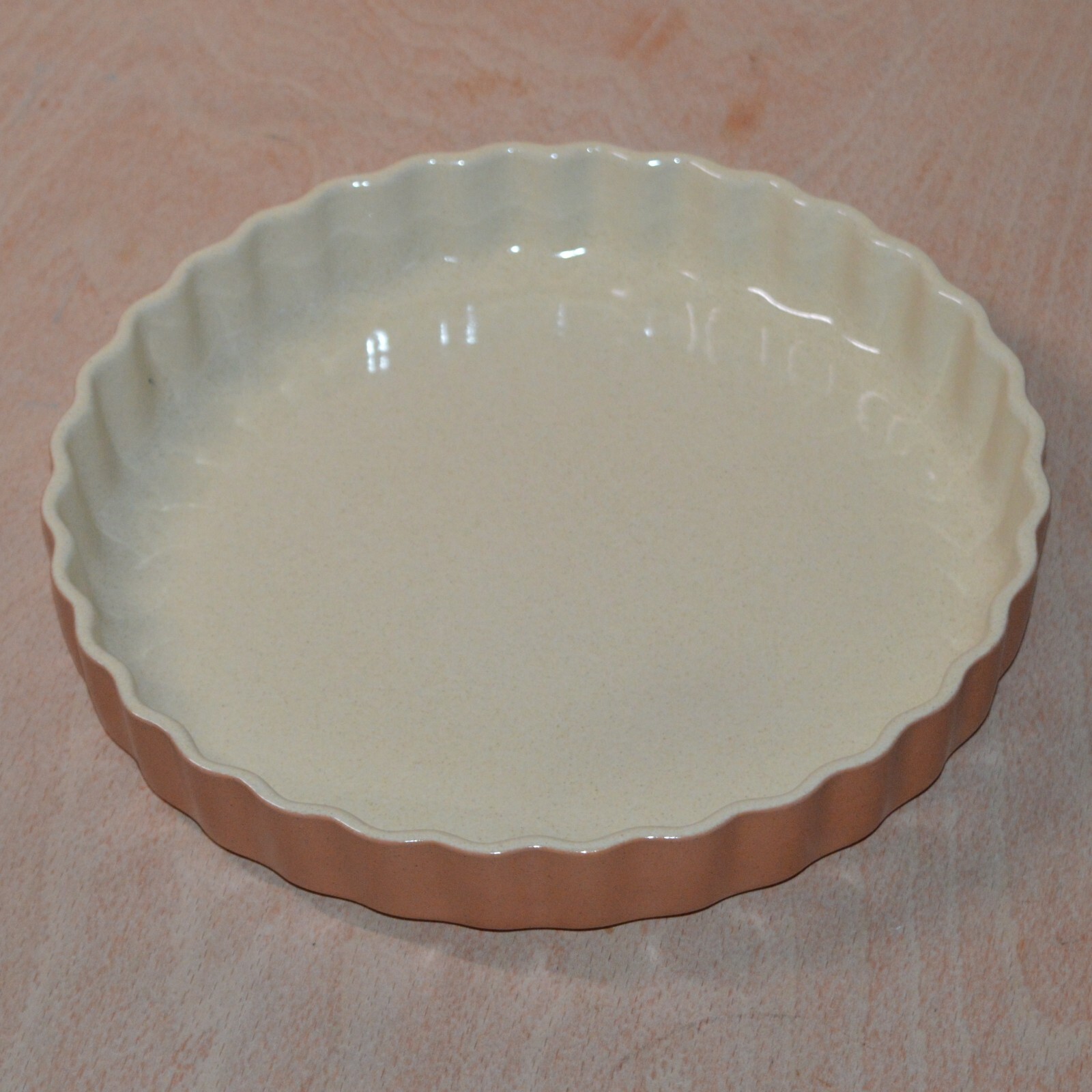 Brown Stoneware Fluted Flan Dish 9 Inch Fluted Quiche Pies 24cm x 3cm