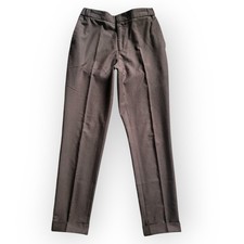 The Kooples Brown 100 Wool Mid Rise Folded Hem Crop Pants Trousers Size 27