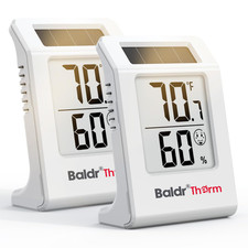 2.2'' Digital Thermometer and Hygrometer Meter, Solar-Powered Indoor Temperature