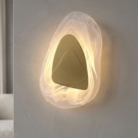 Wandleuchte Wandlampe Schlafzimmerleuchte Glas Wolken Design Messing Led
