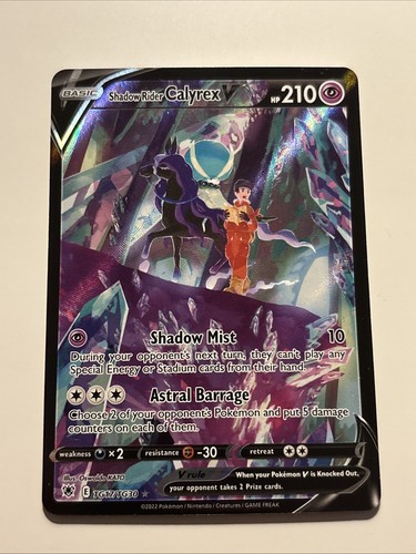 Shadow Calryex Rider Pokémon TCG Shadow Rider Calyrex v Ultra Rare Card Astral Radiance TG17 ...