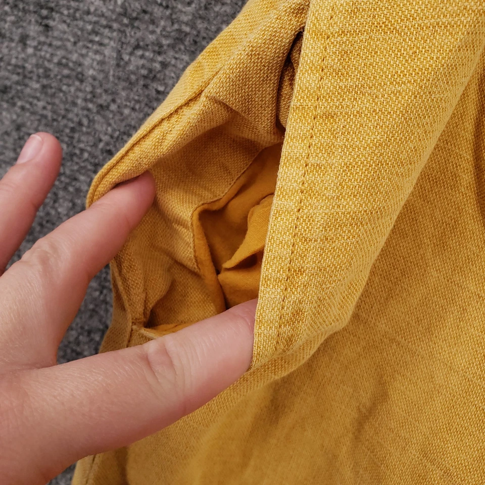 C&C California Jumpsuit Womens 10 Yellow Linen Blend Crop Wide Leg Sleeveless - Image 4 of 4