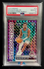 2023-24 Panini Mosaic Introductions Brandon Miller Purple /99 #13 (RC) PSA 10