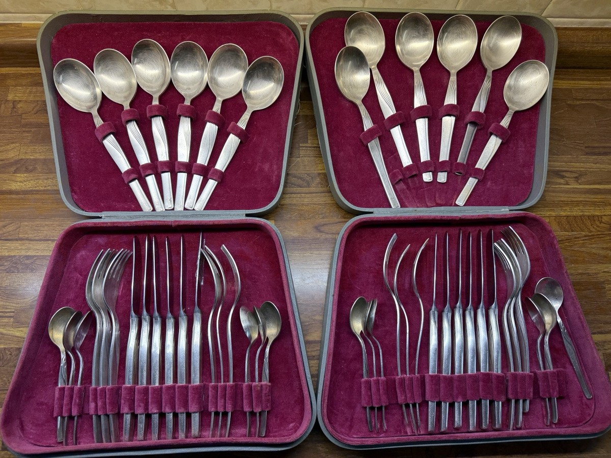 Soviet Nickel Silver MHU Table Cutlery Set 48 (24 x 2) pieces