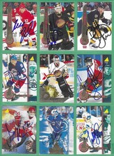 1994-95 Pinnacle Hockey *SIGNED* ~14 cards ~ Whitmore McLean Hughes Simon