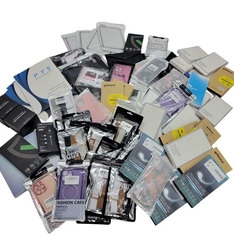 Huge Mixed iPhone 14 15 Accessory Lot Case Screen Protector Wireless Mic Bundle