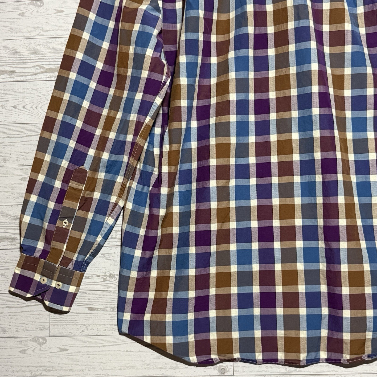 Peter Millar Multicolor Checked Collared Button D… - image 11