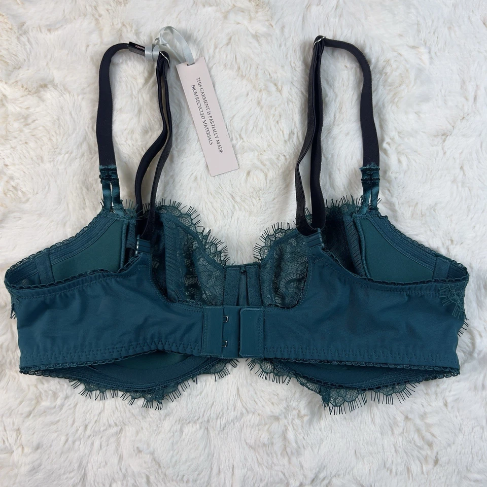 Victoria's Secret Dream Angels Unlined Balconette Unlined Bra Teal Green 36C NWT - Image 2 of 4