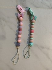 Set Of 2 Pacifier Clips, Disney Minnie Mouse, Silicone, Multicolored