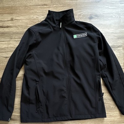 Enterprise Men's Black Softshell Full Zip Jacket w/ Pockets Stand-Up Collar S