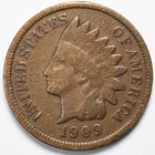 1909 Indian Head Penny Cent Very Good (VG)