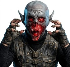 Scary Halloween Mask for Adults - Realistic Vampire Zombie Head Latex Masks Mons