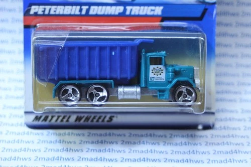 VINTAGE 2000 Hot Wheels turquoise PETERBILT DUMP TRUCK #190 CHINA metal base 3sp