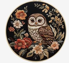 Embroidery Kit Beginners- Owl Full Kit 20cm with hoop