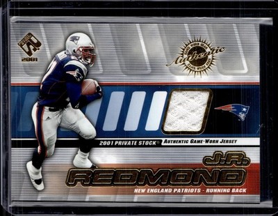 2001 Pacific Private Stock #100 J.R. Redmond Game Worn Gear Jersey Patriots