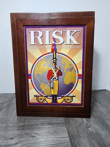 RISK Vintage Game Collection Bookshelf Box Wooden Case Strategy Parker Brothers