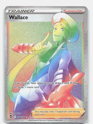Wallace 208/195 Rainbow Rare Silver Tempest Pokemon Near Mint