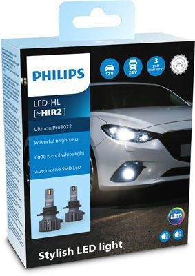 Ampoule longue portée PHILIPS 11012U3022X2 à faisceau ultra puissant et blanc pur