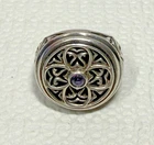 Vintage Brighton Gothic Sterling Silver Ring & Amethyst Size 6