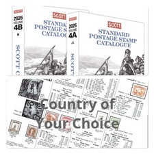 Country Pages from 2026 Scott Standard Postage Stamp Catalog 4A-4B FREE US SHIP