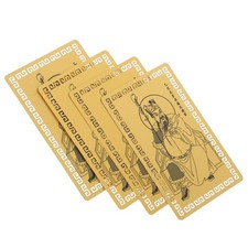 4 Pcs Tai Gold Card Amulet for Success Auspicious Luck Cards