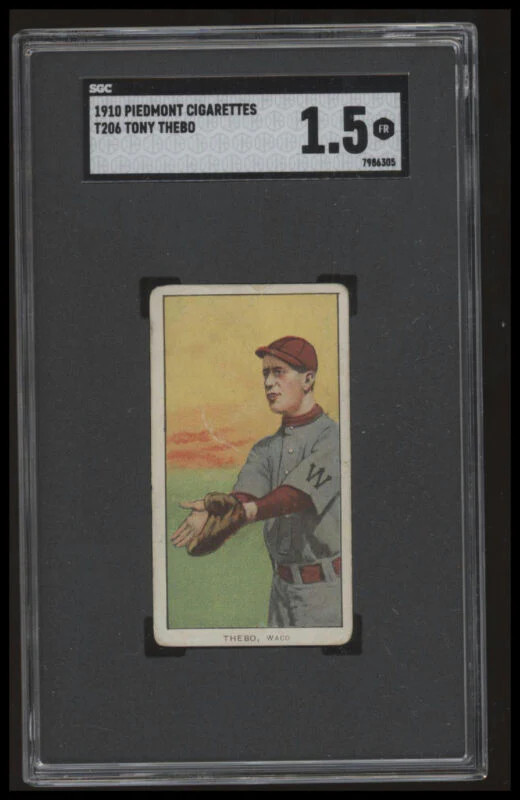 1909 T206 TONY THEBO FAIR PIEDMONT 350 SL SGC 1.5 BASEBALL WACO NAVIGATORS