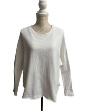 Frank Eileen Anna Long-Sleeve Triple Fleece Capelet SZ Small White