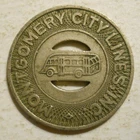 Montgomery City Lines (Alabama) transit token - AL570E