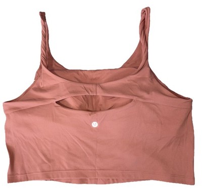 NWT LULULEMON MEDIUM ALIGN TWIST STRAP CROP TANK B/C CUP AUTHENTIC RED CLAY