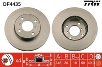 2X Bremsscheibe TRW DF4435 FüR EG ER Suzuki Baleno Liana 413 Ddis 414D 4WD GTX