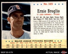 1963 Post Cereal #165 Ernie Broglio Cardinals 4 - VG/EX
