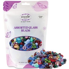 One Pound Assorted Glass Beads for Jewelry Making, DIY 4mm-18mm, Mixed Colors