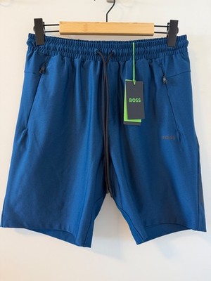 BOSS ATHLEISURE HEADLO ACTIVE SPORT SHORTS IN ROYAL BLUE SIZE L 36'' BNWT $279
