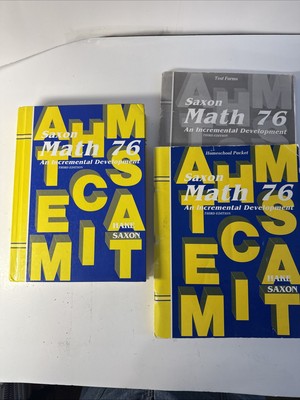 Saxon Math 76 SET (3rd Edition) 7/6 Textbook, Answer Key & Tests  (cover Wear)53